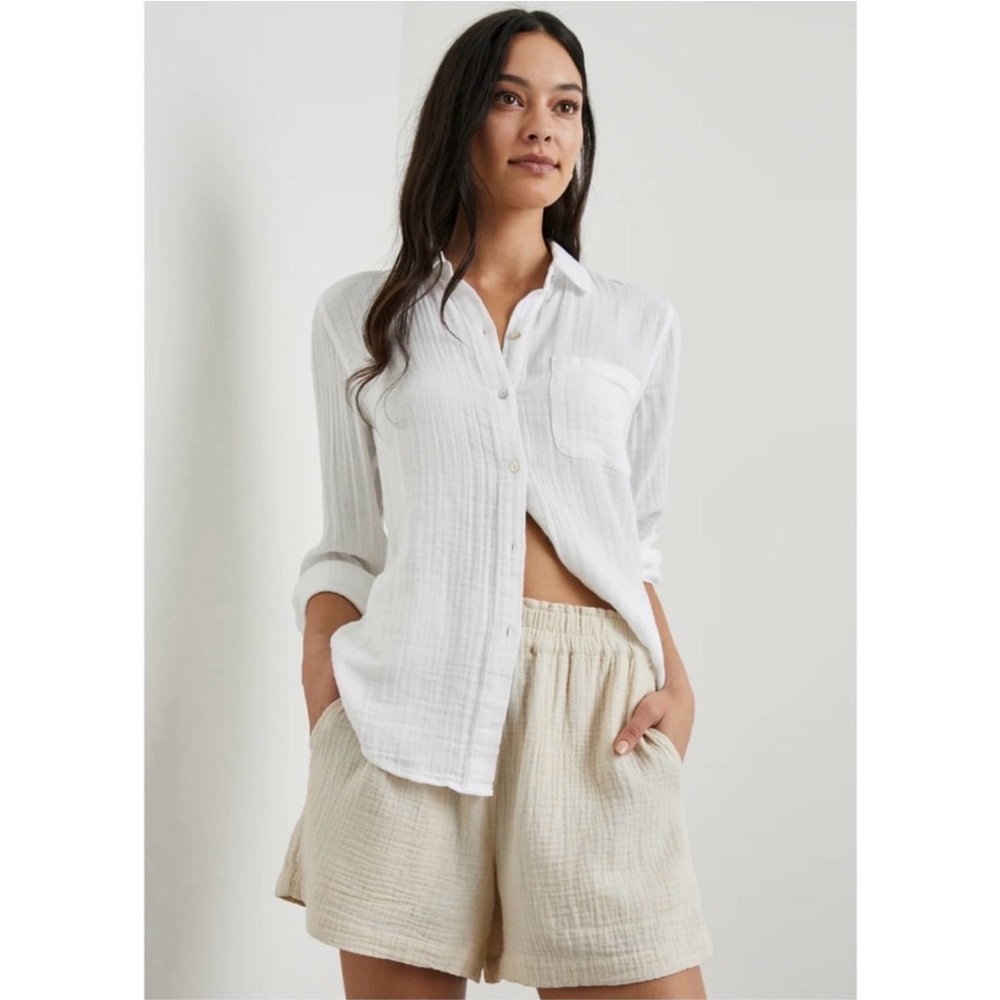 Rails NWT White Ellis Gauze Shirt Size Small